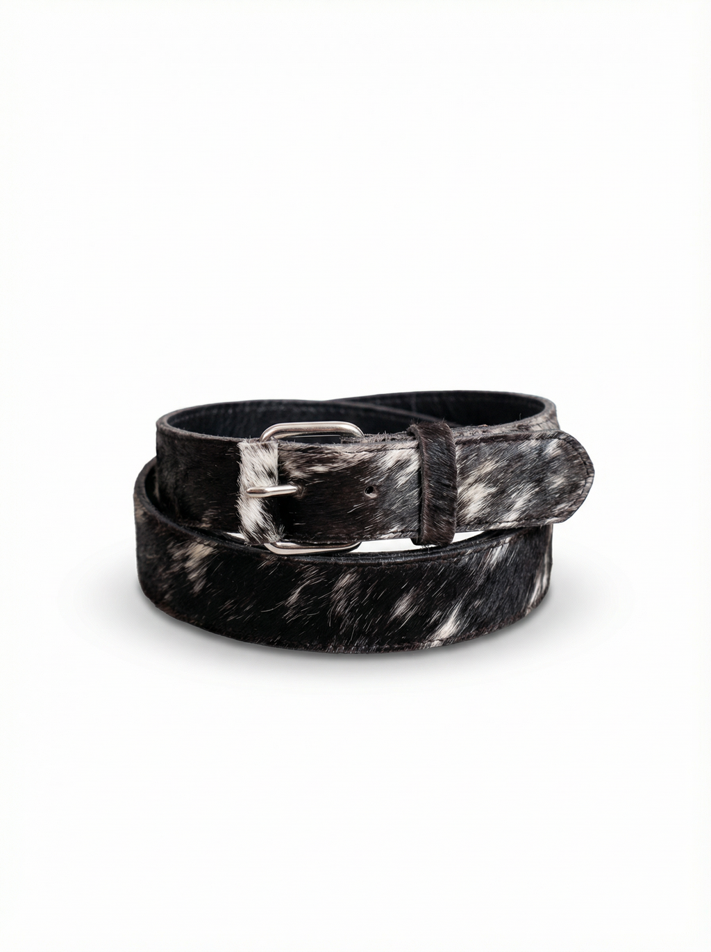 Cowhide belt in black