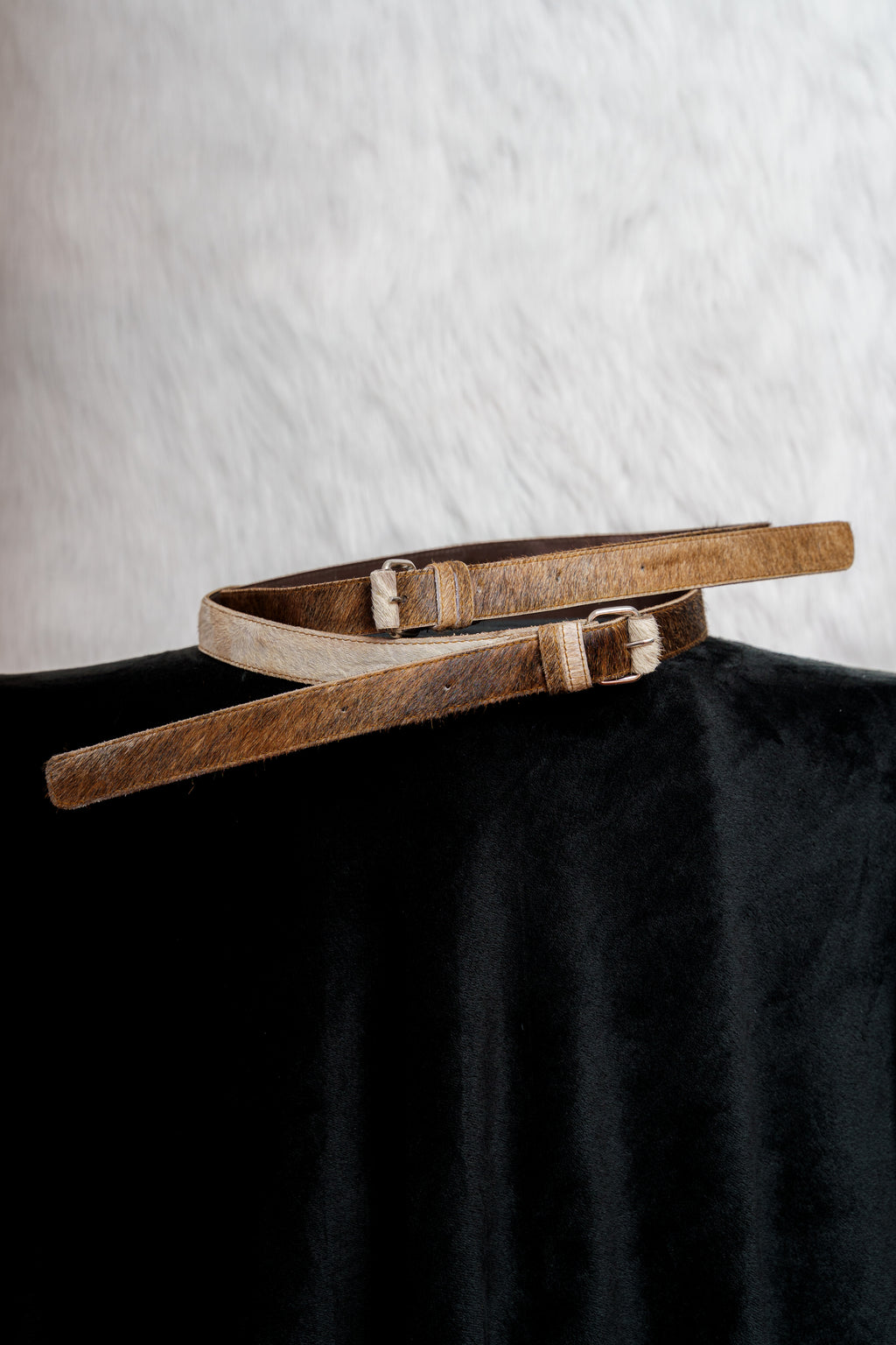 Cowhide belt in brown