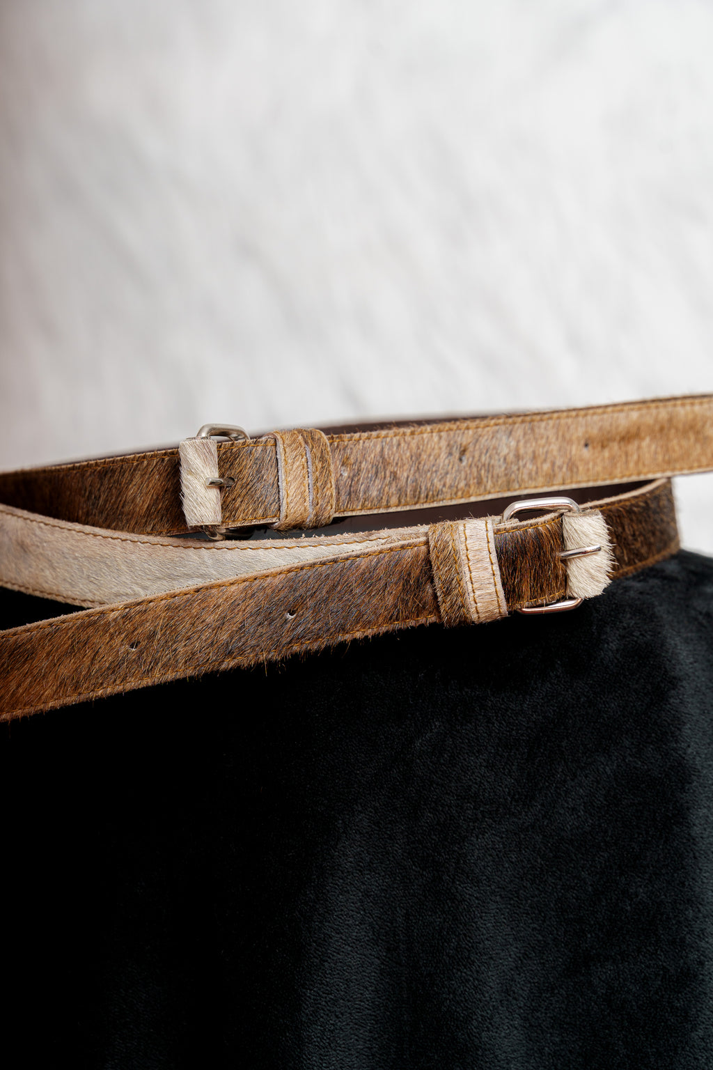Cowhide belt in brown