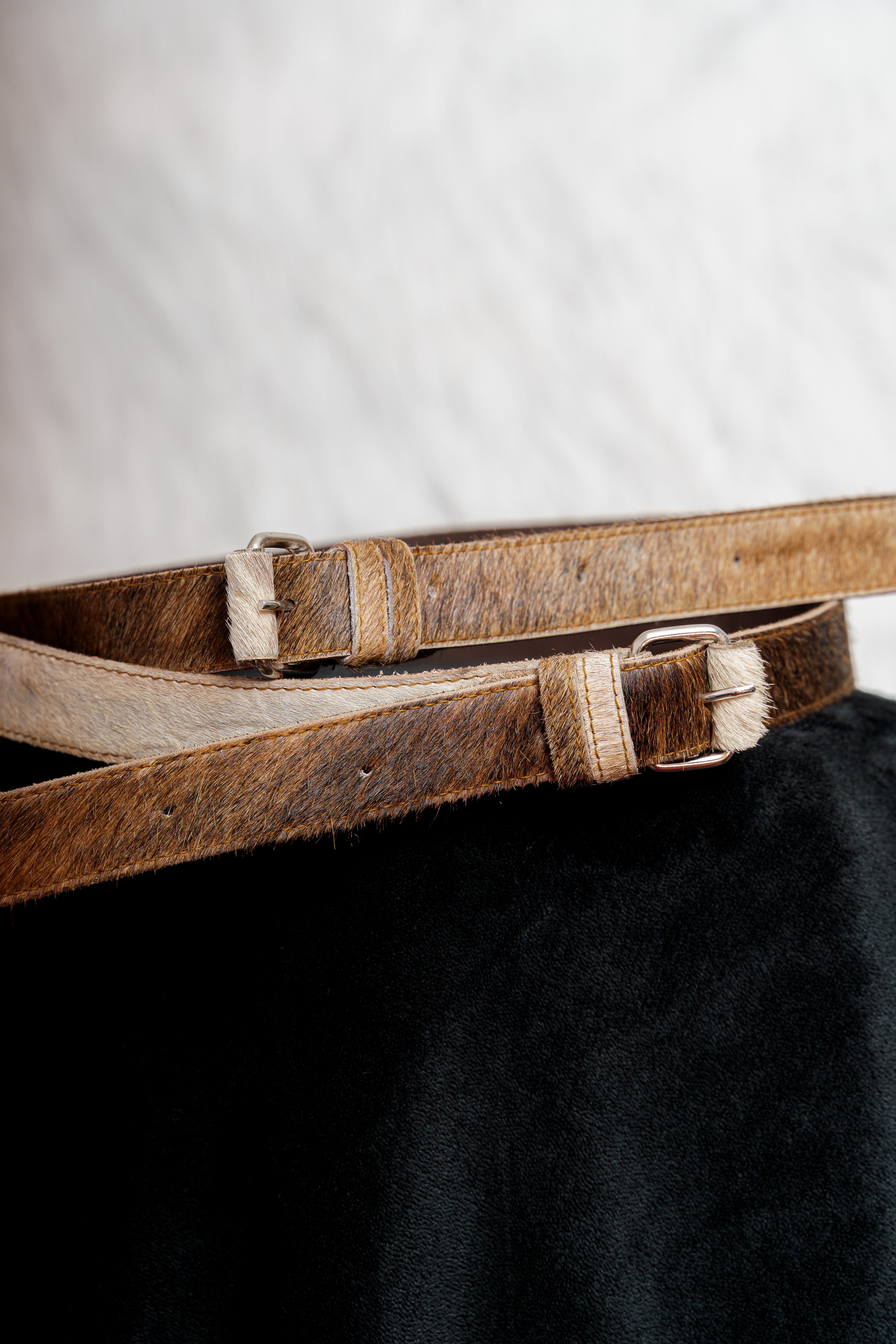 Cowhide belt in brown