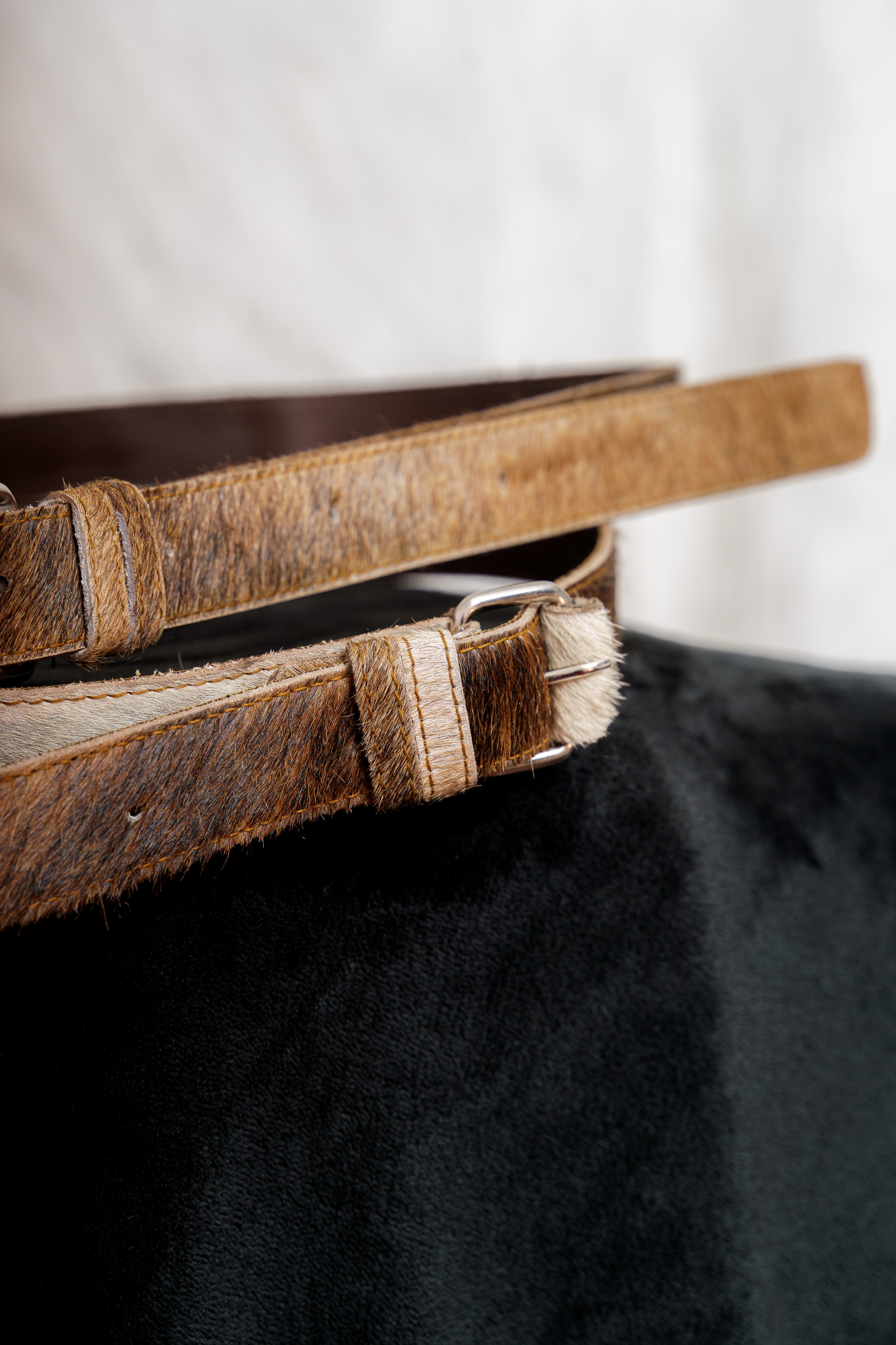 Cowhide belt in brown