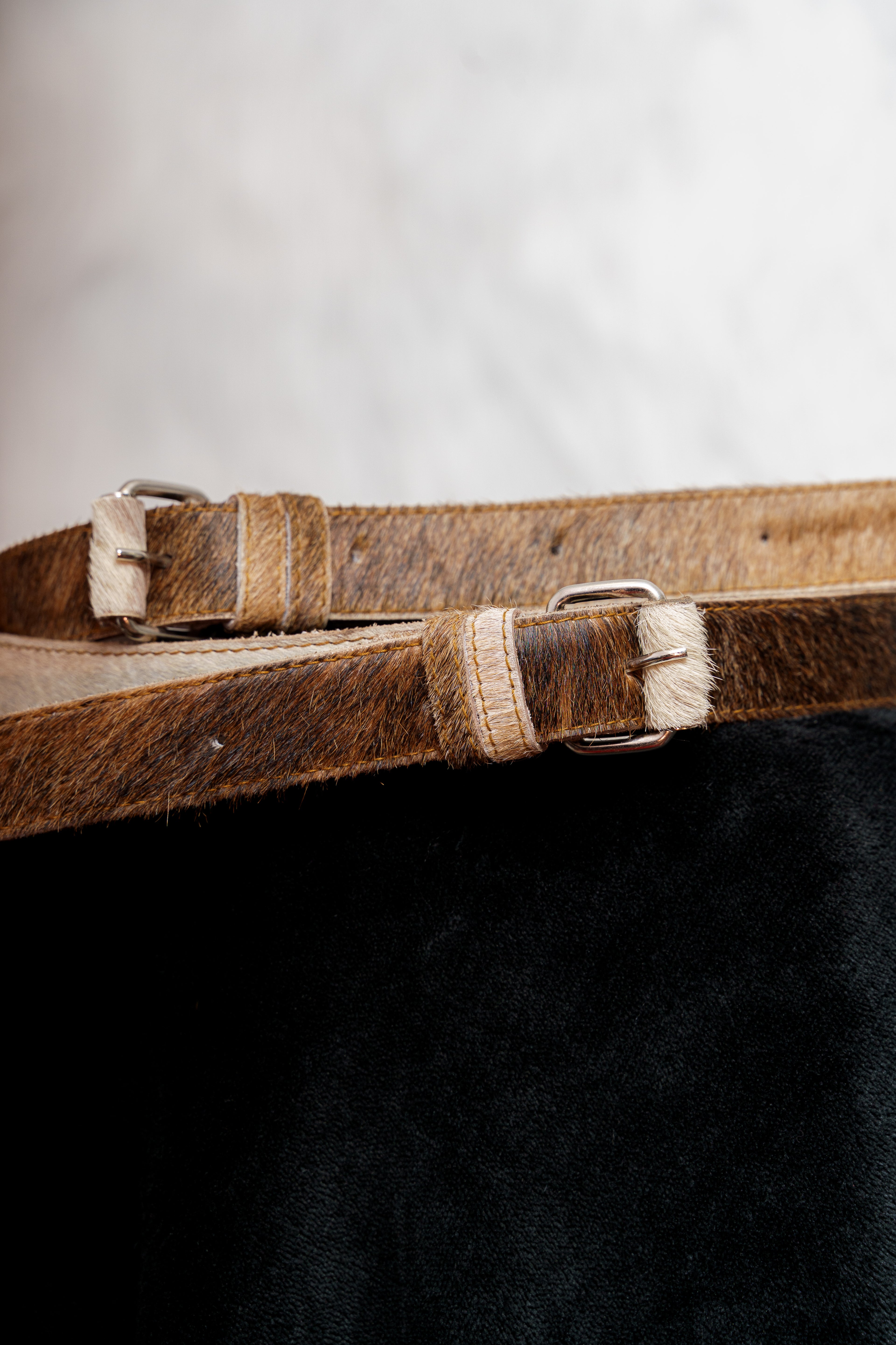 Cowhide belt in brown