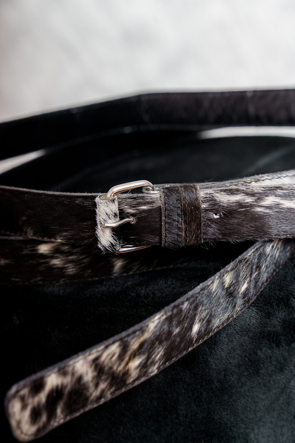 Cowhide belt in brown