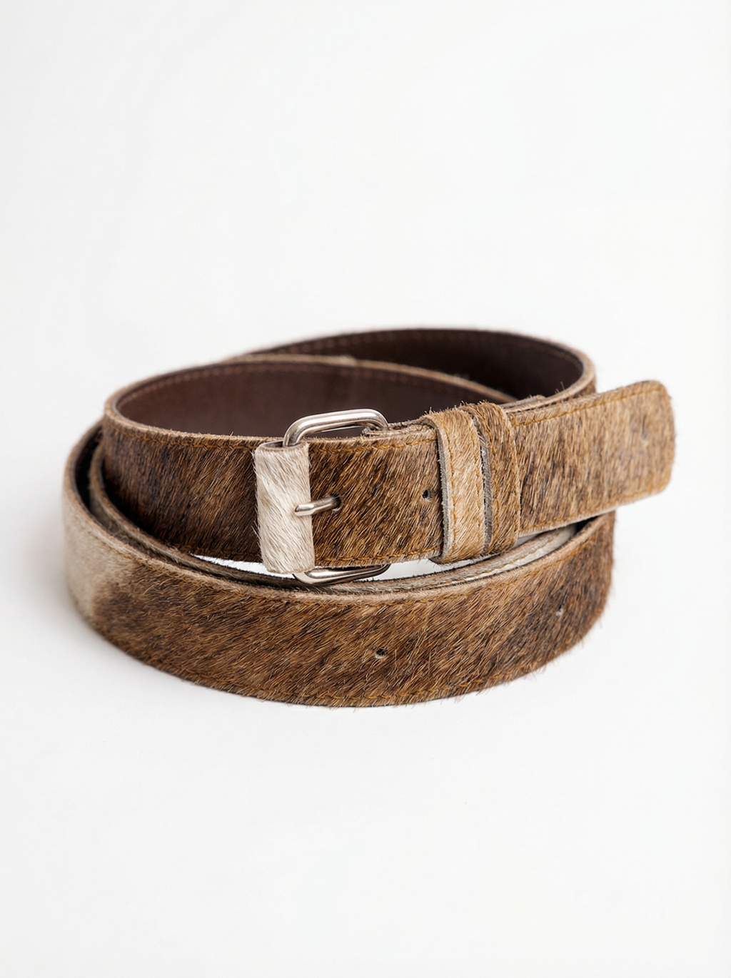 Cowhide belt in brown